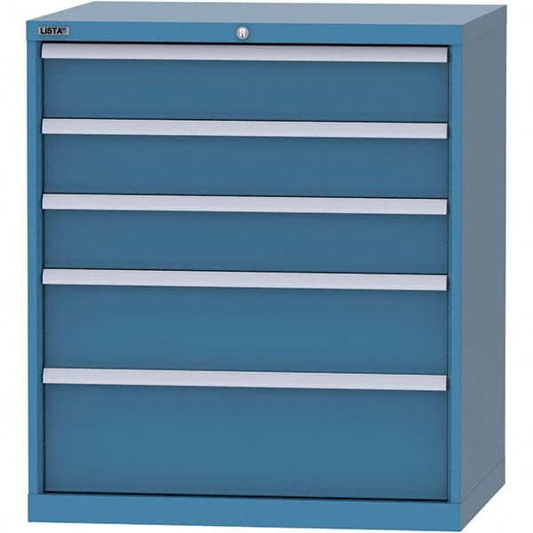 LISTA - 5 Drawer, 84 Compartment Bright Blue Steel Modular Storage Cabinet - Eagle Tool & Supply