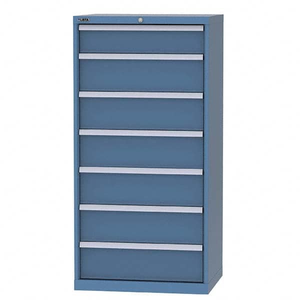 LISTA - 6 Drawer, 124 Compartment Bright Blue Steel Modular Storage Cabinet - Eagle Tool & Supply