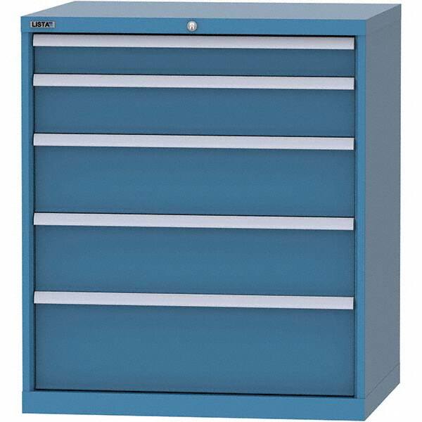 LISTA - 5 Drawer, 84 Compartment Bright Blue Steel Modular Storage Cabinet - Eagle Tool & Supply