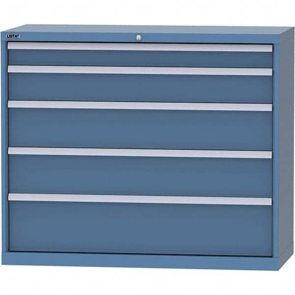 LISTA - 5 Drawer, 99 Compartment Bright Blue Steel Modular Storage Cabinet - Eagle Tool & Supply