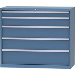 LISTA - 5 Drawer, 99 Compartment Bright Blue Steel Modular Storage Cabinet - Eagle Tool & Supply