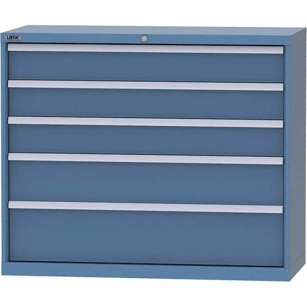 LISTA - 5 Drawer, 99 Compartment Bright Blue Steel Modular Storage Cabinet - Eagle Tool & Supply