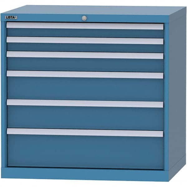 LISTA - 6 Drawer, 84 Compartment Bright Blue Steel Modular Storage Cabinet - Eagle Tool & Supply