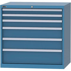 LISTA - 6 Drawer, 84 Compartment Bright Blue Steel Modular Storage Cabinet - Eagle Tool & Supply