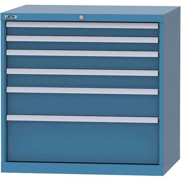 LISTA - 6 Drawer, 84 Compartment Bright Blue Steel Modular Storage Cabinet - Eagle Tool & Supply