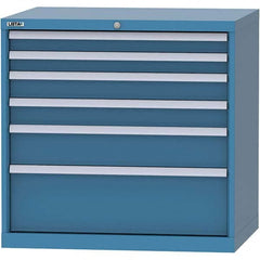 LISTA - 6 Drawer, 84 Compartment Bright Blue Steel Modular Storage Cabinet - Eagle Tool & Supply