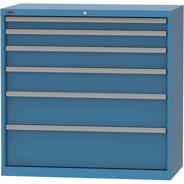 LISTA - 6 Drawer, 84 Compartment Bright Blue Steel Modular Storage Cabinet - Eagle Tool & Supply