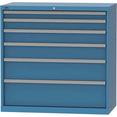 LISTA - 6 Drawer, 84 Compartment Bright Blue Steel Modular Storage Cabinet - Eagle Tool & Supply