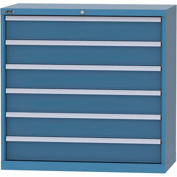 LISTA - 6 Drawer, 84 Compartment Bright Blue Steel Modular Storage Cabinet - Eagle Tool & Supply