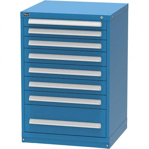 Vidmar - 8 Drawer, 124 Compartment Bright Blue Steel Modular Storage Cabinet - Eagle Tool & Supply