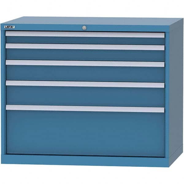 LISTA - 5 Drawer, 99 Compartment Bright Blue Steel Modular Storage Cabinet - Eagle Tool & Supply
