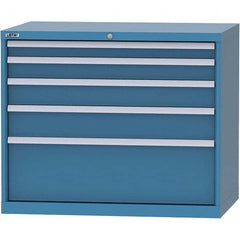 LISTA - 5 Drawer, 99 Compartment Bright Blue Steel Modular Storage Cabinet - Eagle Tool & Supply