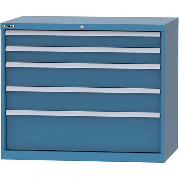 LISTA - 5 Drawer, 99 Compartment Bright Blue Steel Modular Storage Cabinet - Eagle Tool & Supply