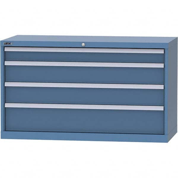 LISTA - 4 Drawer, 99 Compartment Bright Blue Steel Modular Storage Cabinet - Eagle Tool & Supply