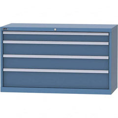 LISTA - 4 Drawer, 99 Compartment Bright Blue Steel Modular Storage Cabinet - Eagle Tool & Supply