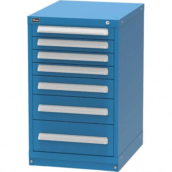 Vidmar - 7 Drawer, 45 Compartment Bright Blue Steel Modular Storage Cabinet - Eagle Tool & Supply