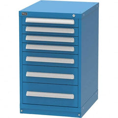 Vidmar - 7 Drawer, 45 Compartment Bright Blue Steel Modular Storage Cabinet - Eagle Tool & Supply