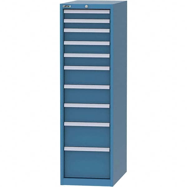 LISTA - 10 Drawer, 45 Compartment Bright Blue Steel Modular Storage Cabinet - Eagle Tool & Supply