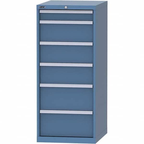 LISTA - 6 Drawer, 99 Compartment Bright Blue Steel Modular Storage Cabinet - Eagle Tool & Supply