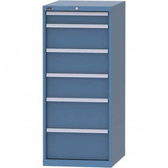LISTA - 6 Drawer, 99 Compartment Bright Blue Steel Modular Storage Cabinet - Eagle Tool & Supply