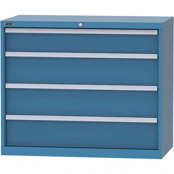 LISTA - 4 Drawer, 84 Compartment Bright Blue Steel Modular Storage Cabinet - Eagle Tool & Supply