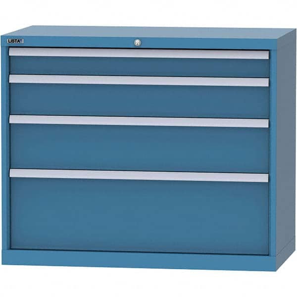 LISTA - 4 Drawer, 84 Compartment Bright Blue Steel Modular Storage Cabinet - Eagle Tool & Supply