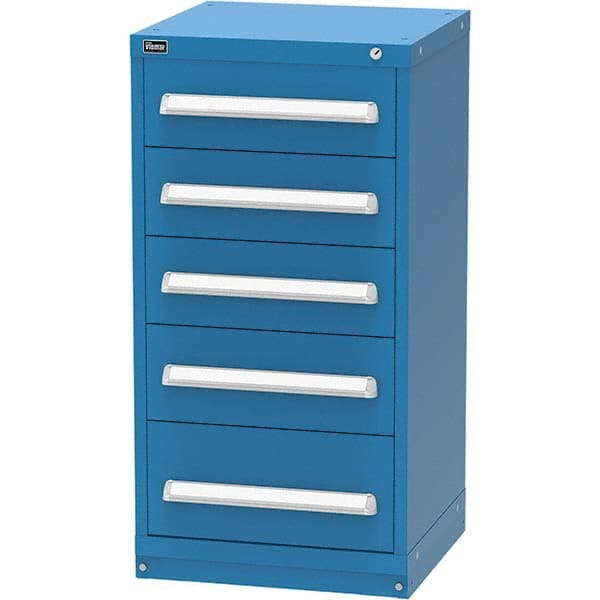 Vidmar - 5 Drawer Bright Blue Steel Modular Storage Cabinet - Eagle Tool & Supply