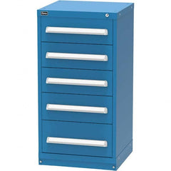 Vidmar - 5 Drawer Bright Blue Steel Modular Storage Cabinet - Eagle Tool & Supply