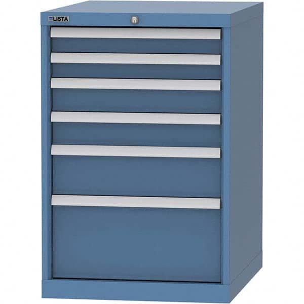 LISTA - 6 Drawer, 99 Compartment Bright Blue Steel Modular Storage Cabinet - Eagle Tool & Supply