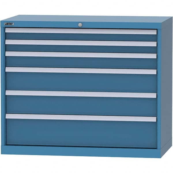 LISTA - 6 Drawer, 84 Compartment Bright Blue Steel Modular Storage Cabinet - Eagle Tool & Supply