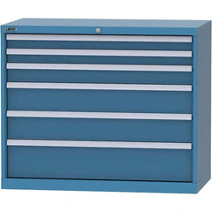 LISTA - 6 Drawer, 84 Compartment Bright Blue Steel Modular Storage Cabinet - Eagle Tool & Supply