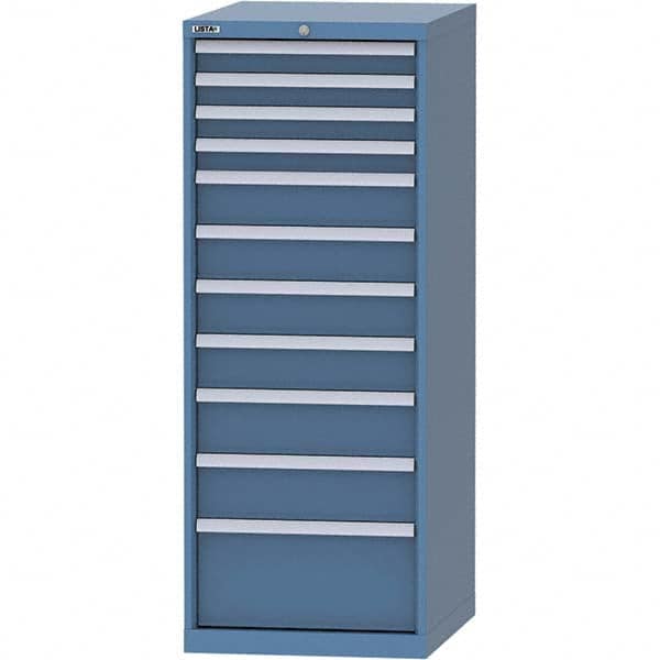 LISTA - 11 Drawer, 99 Compartment Bright Blue Steel Modular Storage Cabinet - Eagle Tool & Supply