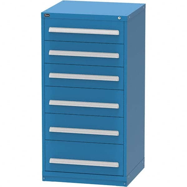 Vidmar - 6 Drawer Bright Blue Steel Modular Storage Cabinet - Eagle Tool & Supply