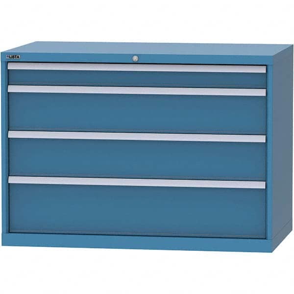 LISTA - 4 Drawer, 99 Compartment Bright Blue Steel Modular Storage Cabinet - Eagle Tool & Supply