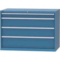 LISTA - 4 Drawer, 99 Compartment Bright Blue Steel Modular Storage Cabinet - Eagle Tool & Supply