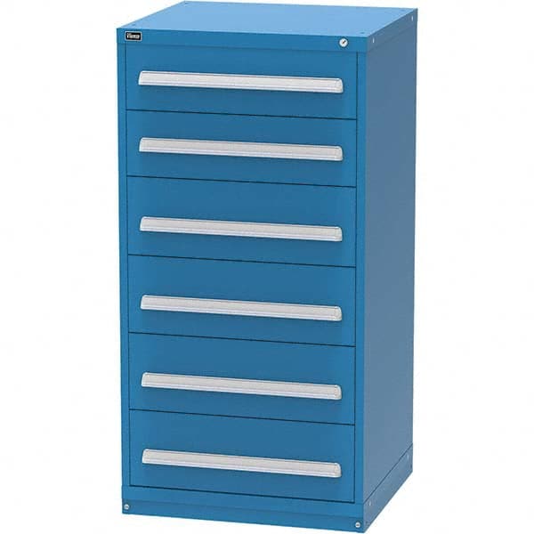 Vidmar - 6 Drawer Bright Blue Steel Modular Storage Cabinet - Eagle Tool & Supply