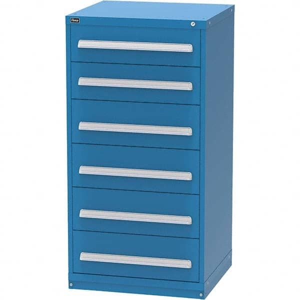 Vidmar - 6 Drawer, 344 Compartment Bright Blue Steel Modular Storage Cabinet - Eagle Tool & Supply