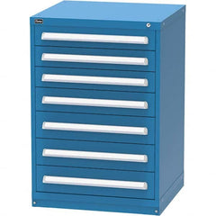 Vidmar - 7 Drawer, 124 Compartment Bright Blue Steel Modular Storage Cabinet - Eagle Tool & Supply