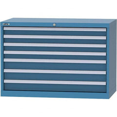 LISTA - 7 Drawer, 84 Compartment Bright Blue Steel Modular Storage Cabinet - Eagle Tool & Supply