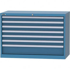 LISTA - 7 Drawer, 84 Compartment Bright Blue Steel Modular Storage Cabinet - Eagle Tool & Supply