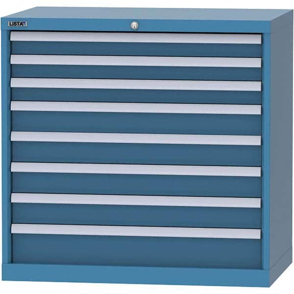 LISTA - 8 Drawer, 84 Compartment Bright Blue Steel Modular Storage Cabinet - Eagle Tool & Supply