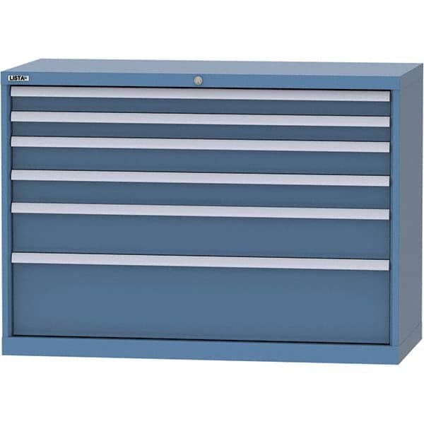 LISTA - 6 Drawer, 99 Compartment Bright Blue Steel Modular Storage Cabinet - Eagle Tool & Supply