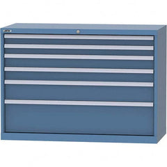 LISTA - 6 Drawer, 99 Compartment Bright Blue Steel Modular Storage Cabinet - Eagle Tool & Supply