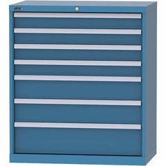 LISTA - 7 Drawer, 84 Compartment Bright Blue Steel Modular Storage Cabinet - Eagle Tool & Supply