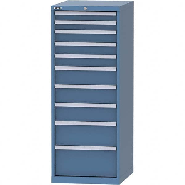 LISTA - 10 Drawer, 99 Compartment Bright Blue Steel Modular Storage Cabinet - Eagle Tool & Supply