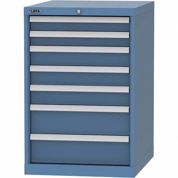 LISTA - 7 Drawer, 99 Compartment Bright Blue Steel Modular Storage Cabinet - Eagle Tool & Supply