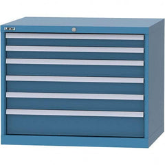 LISTA - 6 Drawer, 84 Compartment Bright Blue Steel Modular Storage Cabinet - Eagle Tool & Supply