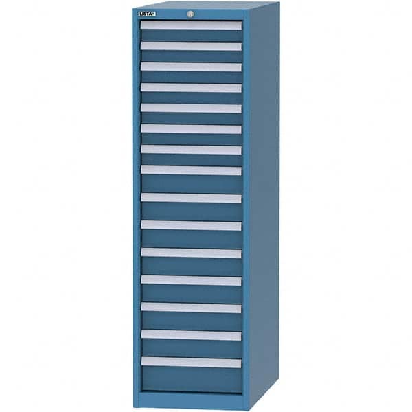 LISTA - 15 Drawer, 45 Compartment Bright Blue Steel Modular Storage Cabinet - Eagle Tool & Supply
