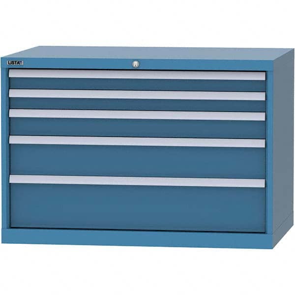 LISTA - 5 Drawer, 84 Compartment Bright Blue Steel Modular Storage Cabinet - Eagle Tool & Supply