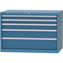 LISTA - 5 Drawer, 84 Compartment Bright Blue Steel Modular Storage Cabinet - Eagle Tool & Supply